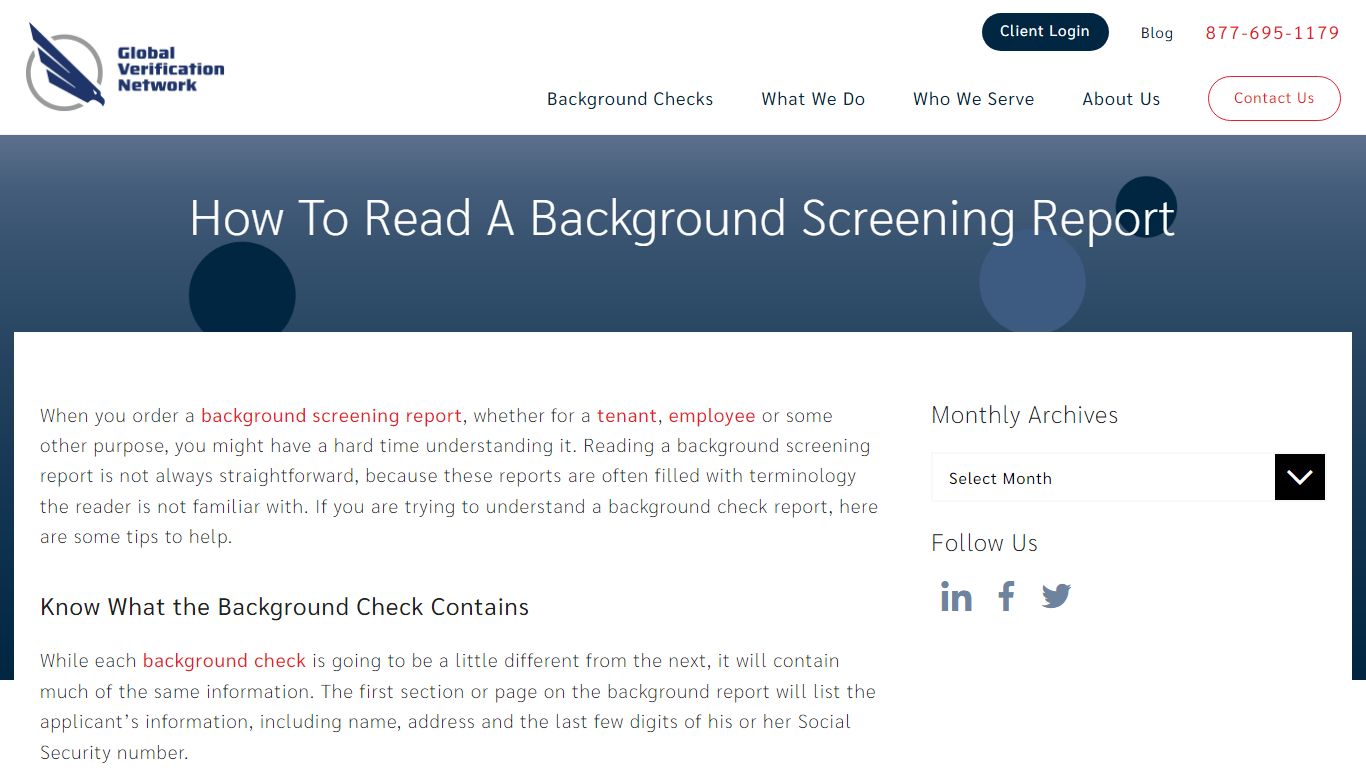 How To Read A Background Screening Report